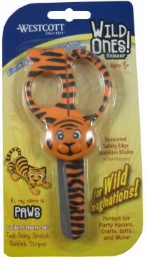 Westcott Wild Ones Paws Tiger Kids Safety Scissors, 5 Blunt