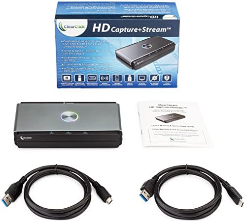 ClearClick HD Capture & Stream - Cartão de captura USB HD para captura HDMI e transmissão ao vivo simultaneamente