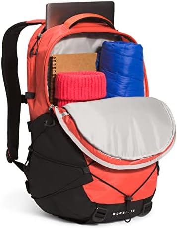A mochila laptop North Face borealis, retro laranja/tnf preto, tamanho único