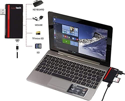 Navitech 2 em 1 laptop/tablet USB 3.0/2.0 Adaptador de cubo/micro USB Entrada com SD/micro sd leitor de cartão