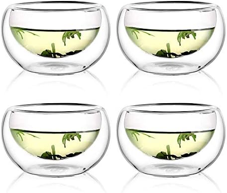 CNGLASS 33,8 onças de vidro de vidro Safe de Stevetop e 5,1 onças de xícara de chá de vidro