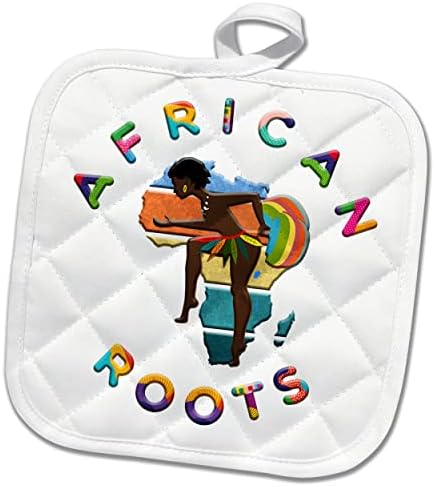 3drose África - raízes africanas em branco. Presente de herança africana para qualquer pessoa - Potholders
