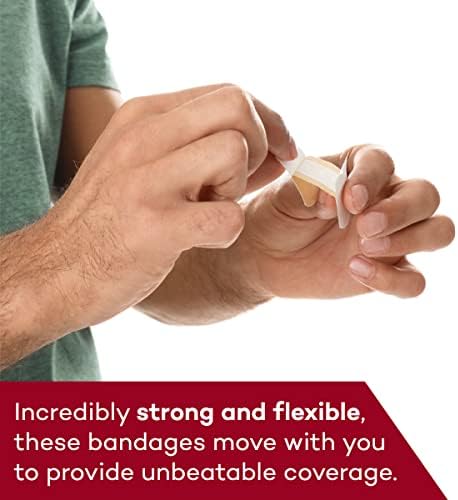 Dealmed Fabric Flexible Adhesive Bandrages-100 bandagens com blocos antiaderentes, Latex Free, Wound