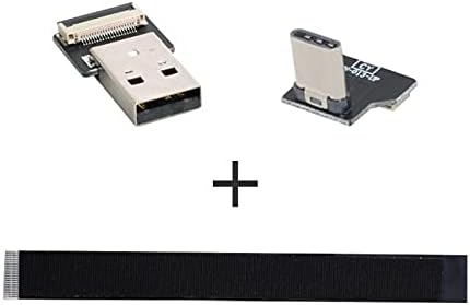 Cablecc para baixo para baixo USB 2.0 tipo A masculino para USB-C Tipo C Tipo de dados masculino Slim FPC