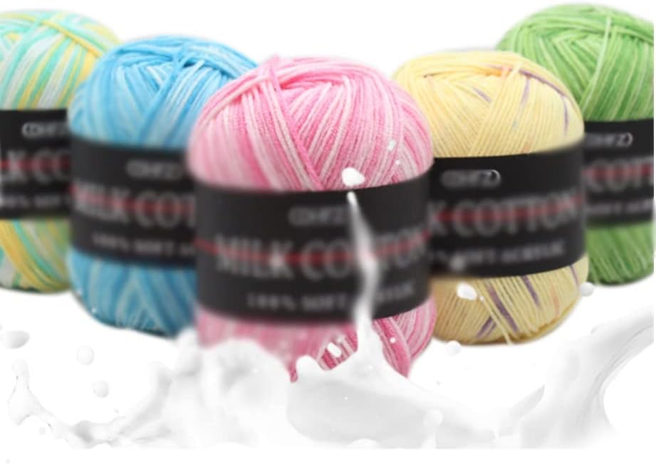 Gkmjki 2pcs Melange Yarn Ring de malha de tricô para tricô colorido corante fino fios de crochê