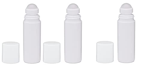 3 pacote - 3 oz - rolo de plástico HDPE branco na garrafa - não recarregável - inclui: garrafa,