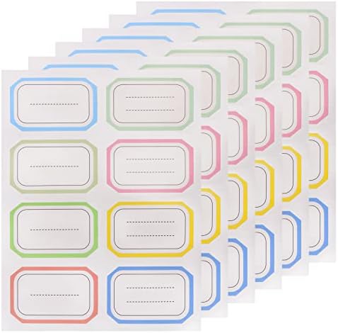 Somentekxy name tag etiqueta etiqueta branca com borda colorida 3.8x1.3cm/1.49x0.5inch rótulo auto-adesivo rótulos para todos os fins para creche
