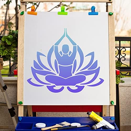 Gorgecraft 30 × 30 cm Lotus Flower Stisncy ioga Estóolas de plástico Desenho de plástico Pintura de