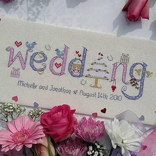 Nia Wedding Word Sampler Cross Stitch Kit