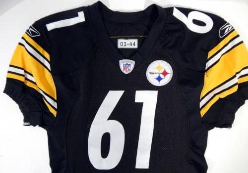 2003 Pittsburgh Steelers Pears #61 Jogo emitido Black Jersey 44 DP21165 - Jerseys de Jerseys usados ​​da NFL não assinada