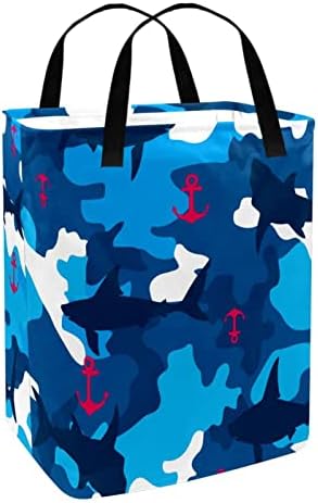 Rosy âncora Navy tubarão azul camuflando cesto de roupa dobra