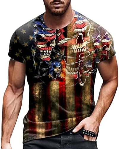 XXBR Soldado patriótico Mens camisetas curtas de manga curta, 4 de julho American Flag Graphic Tops Summer Muscle