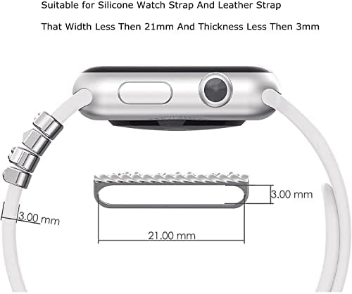 Anel decorativo de 3PCs/Set BEAD para Apple Watch Series 8 7 6 5 4 Iwatch 45mm 41mm Relógio Loops