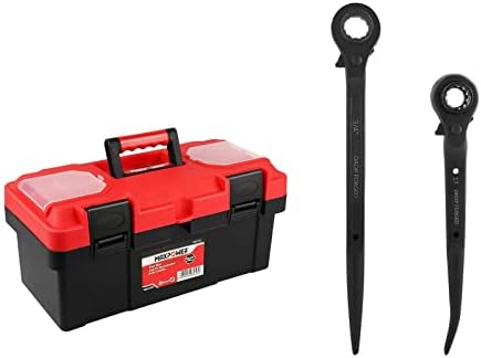 MaxPower Spud Ratchet Podger e caixa de ferramentas de plástico pequena de 16 polegadas