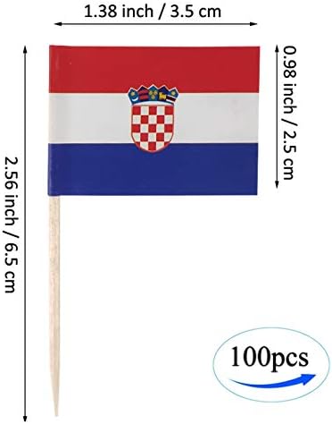 JBCD Croácia Polícia de dente sinalizador croata mini bandeiras de tampo de cupcakes pequenos