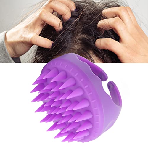 Escova de cabelo de cuidados com o couro cabeludo, sólida esfoliação confortável de silicone à prova d'água que promove pincel de xampu para todos os tipos de cabelo para mulheres