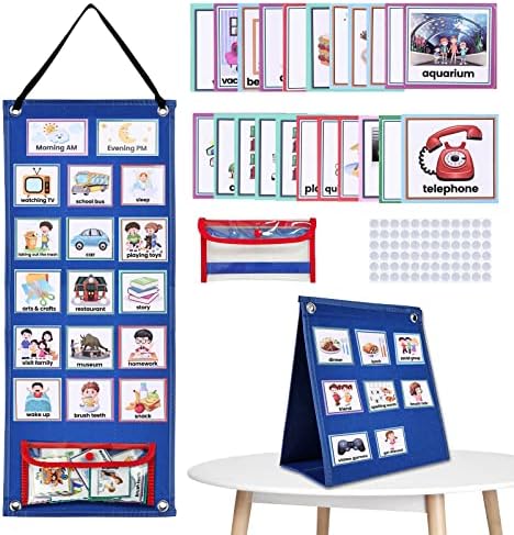 Cronograma visual para crianças, 2 em 1 cronograma visual para crianças com autismo, 70 peças Cronograma