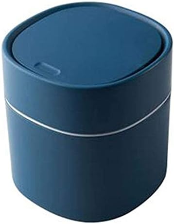 WXXGY Garbage Can lata lata bins de papel mini cesto de desperdício de desktop fofo com capa de pop para cozinhas de banheiro, escritórios em casa, dormitórios/azul