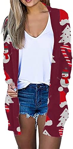 Topunder suéter fofo Lady Birthday Manga Longa inverno superdimensionado com bolsos suéter V pescoço santa slim
