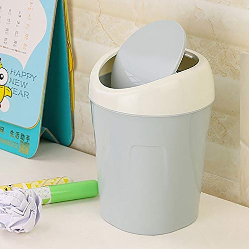 Amabeaqcb mini pequeno lixo lixo lixo cesto de lixo mesa casa suprimentos de escritório plástico lixo lata
