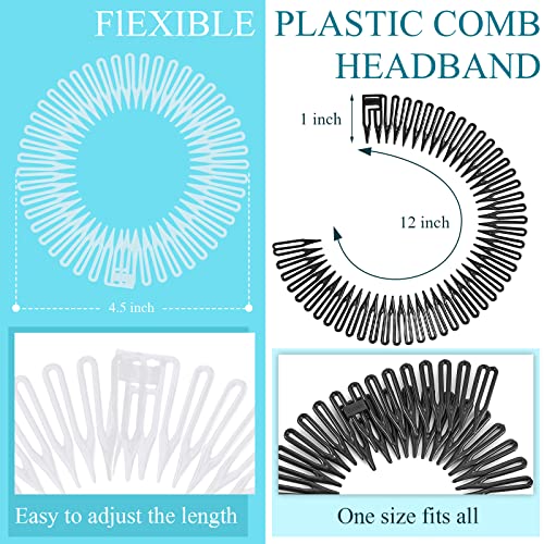 14 peças Circular pente circular de pente de cabeceira de cabeceira de plástico flexível pente de