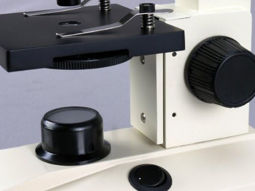 AMSCOPE M100-25BK-50P100S Microscópio monocular composto, ocular wf10x, ampliação 40x-400X, iluminação de tungstênio, campo brilhante, palco simples, inclui slides em branco e preparado e livro