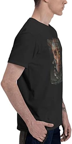Camiseta masculina algodão gráfico de manga curta camisa de camisa preta