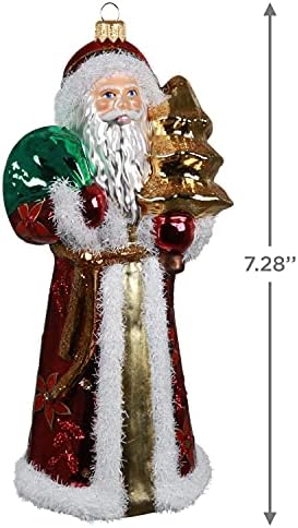 Hallmark Keetake Ornamento de Natal 2021, Papai Noel, vidro soprado
