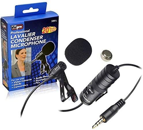 Microfone Lavalier Lavalier Vidpro XM -L - Cabo de Audio de 20 ' - Tipo de Transdutor: Condensador Eletret
