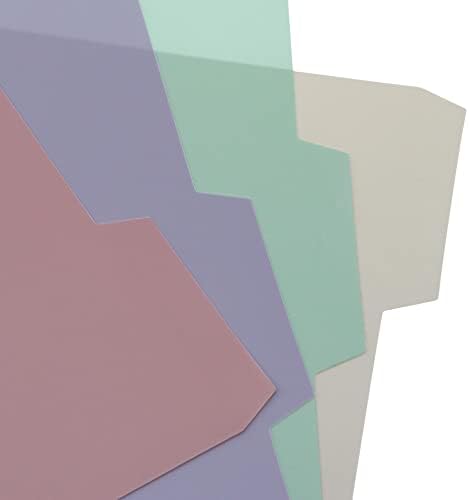 Wealrit 1 Definir divisores de plástico B5, divisores de índices com 26 buracos, divisores de guias de 4 cores, divisores de fichário, organizador de papel Organizador