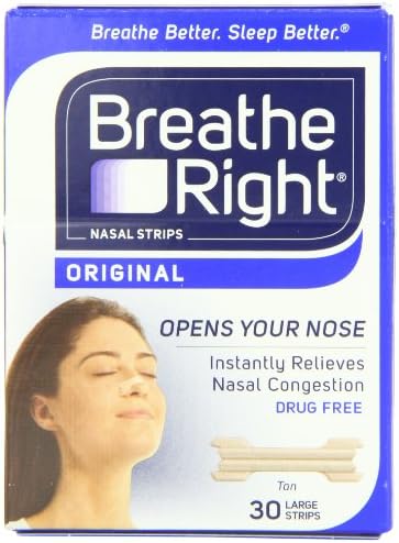 4 Conjunto de 2 / Breathe Right Nasal Strips, grandes caixas de 30 contagens