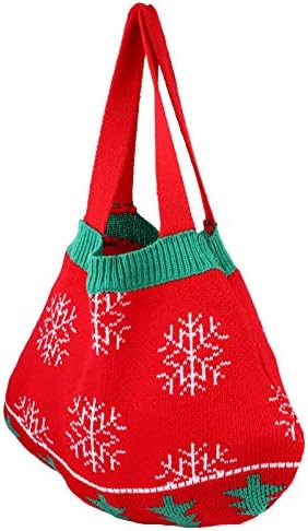 Valiclud Womens Tote Bags Bag de Natal de 2 bolsa de tela de Natal Bolsa de Natal Bolsa de malha de malha