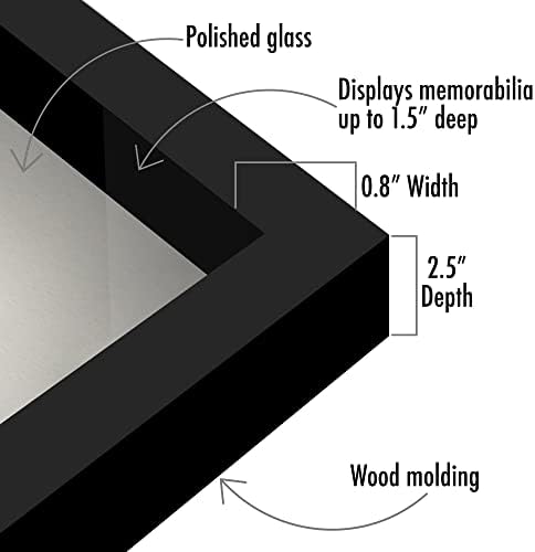 Americanflat 11x14 Shadow Box Frame in Black - Conjunto de 2 - madeira composta com vidro polido e linho macio