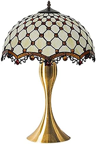 Lâmpada de mesa clássica do Mediterrânea Oitto Tiffany Stained Glass Desk, lâmpada com contas de cristal
