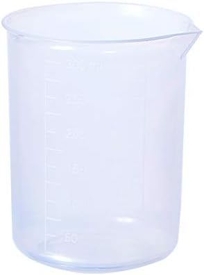 Bettomshin 1pcs 300ml Métrico de forma de plástico transparente de forma reta, copos de medição líquidos graduados de mistura multiuso transparentes para laboratório, cozinha, leite, suco