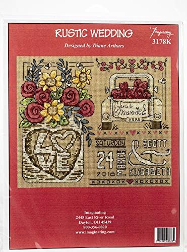 MR Technologies Imaginating Counted Cross Stitch Kit 9inx7.5in rustic Wedding Fabric