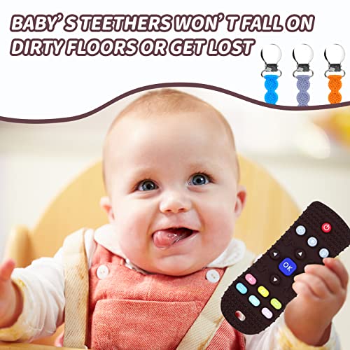 Viyuse Remote morcetion para bebê, brinquedos macios de mastigar com TV Remote Control Shape, brinquedo sensorial educacional precoce para bebês, alívio de dentição e acalmar a goma dolorida infantil por 3-12 meses