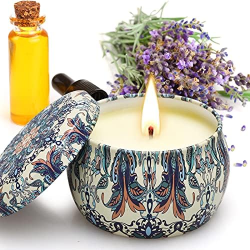 Presentes de velas perfumados para mulheres mamãe, 8% de óleo essencial, 4 velas de soja de embalagem para perfume