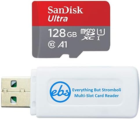 Sandisk 128GB Ultra MicroSD Memory Card funciona com Motorola Smartphone Moto G13, Moto G13, Moto G23 U1 A1 C10 Pacote com 1 tudo, menos Stromboli MicrosDXC e SD Card Reader