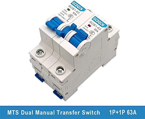 Liugou 1PCS 63A 1P+1P MTS Dual Power Manual Transfer Switch Mini Interligating Circuiter para casa 220V AC 50/60Hz