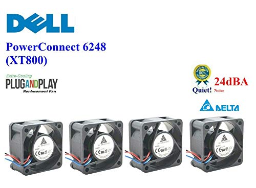 Conjunto extra-resfriamento de ventiladores de substituição de versão silenciosa 4x para Dell PowerConnect