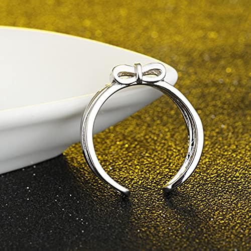 2023 Novo anel de damas de arco duplo anel aberto anel ajustável Blingbling zirconia anéis