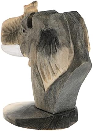 Suporte de óculos de cabilock Stand Wood Elefante Elefante Animal Figure Espectácia Porcar de sol Ocula Oficina de rack Planta de retenção de retenção de rack para o escritório em casa Grey decorativo cinza