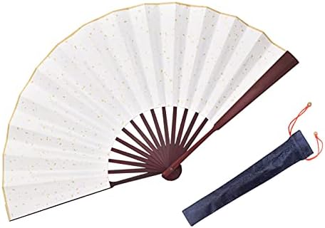 Fã de Honshen Dobing, Bamboo Xuan Paper Fans/Tradicional Chinese Arts Dollowing Fan com uma manga de tecido para decorações e presentes de pintura de caligrafia