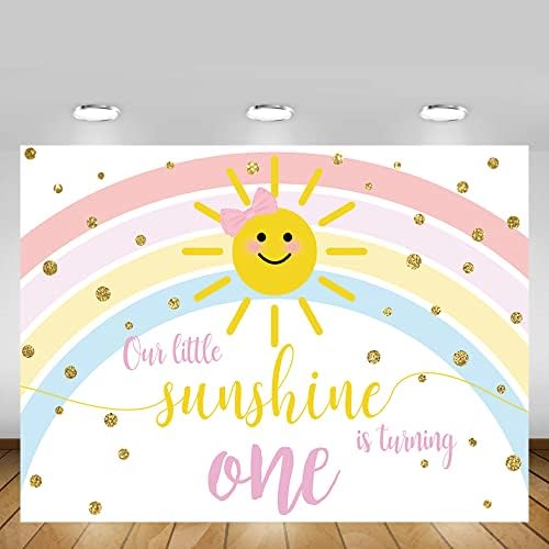 Mehofond 7x5ft Rainbow Birthday Birthday Sunshine Girls 1st Bday Party Decorations Background Our Little