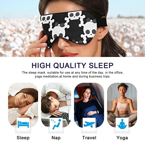 Máscara de olho do sono unissex Kull-Crossbones-Bow Night Sleeping Máscara para dormir confortável