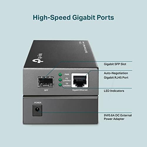 TP-Link Gigabit Módulo SFP | 1000BASE-LX Mini GBIC Módulo de fibra de modo único | Plug and play | Interface