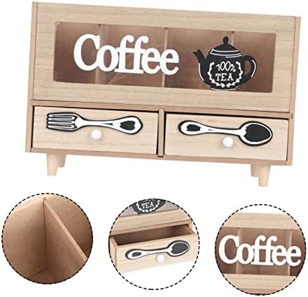 Caixa de café da caixa de café Hanabass caixa de armazenamento de talheres decoração de desktop decoração de