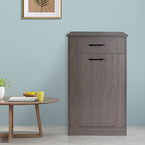 Horow inclinar o gabinete de lixo ou a estação de reciclagem de lixo de armário de madeira de madeira pode esconder