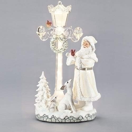 Christmas por Roman Inc., Coleção de Amusements, Musical Papai Noel de 15,5 H, lanterna, globo de neve, decoração